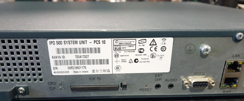 Avaya IP Office IP500 V2 Control Unit – 700476005 Used A