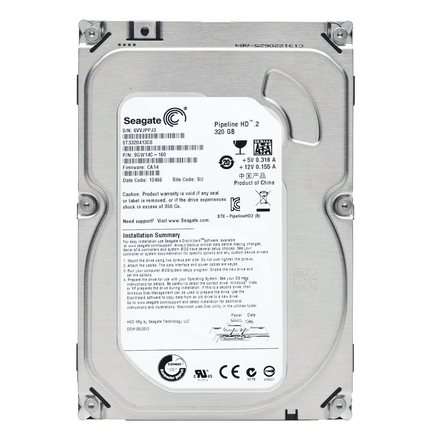 Hard Disk Seagate 320GB HDD 3.5" SATA ST3320418AS Used A