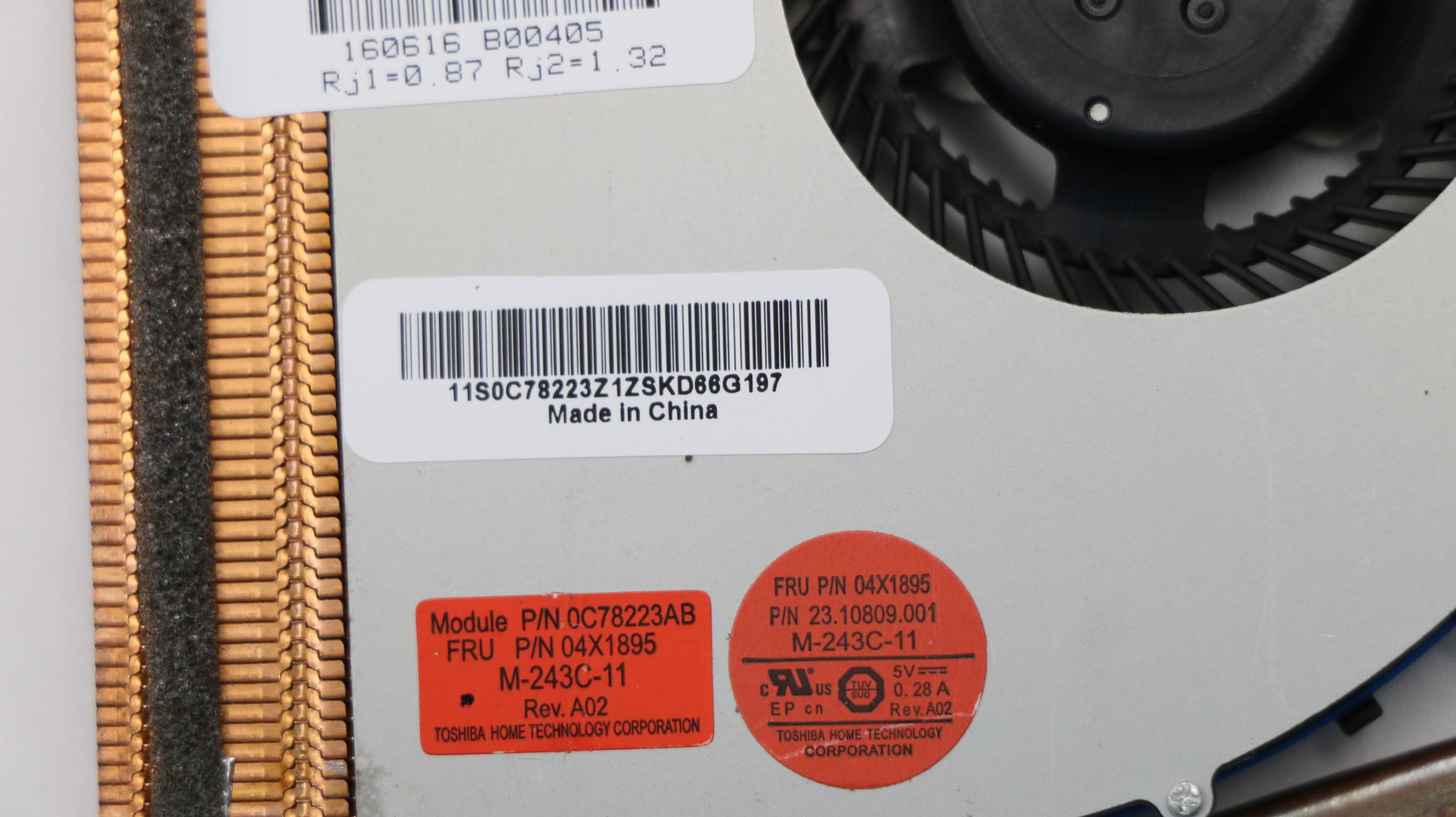 Genuine Lenovo Thinkpad W540 W541 Cooling Heatsink Fan 04X1895Used A