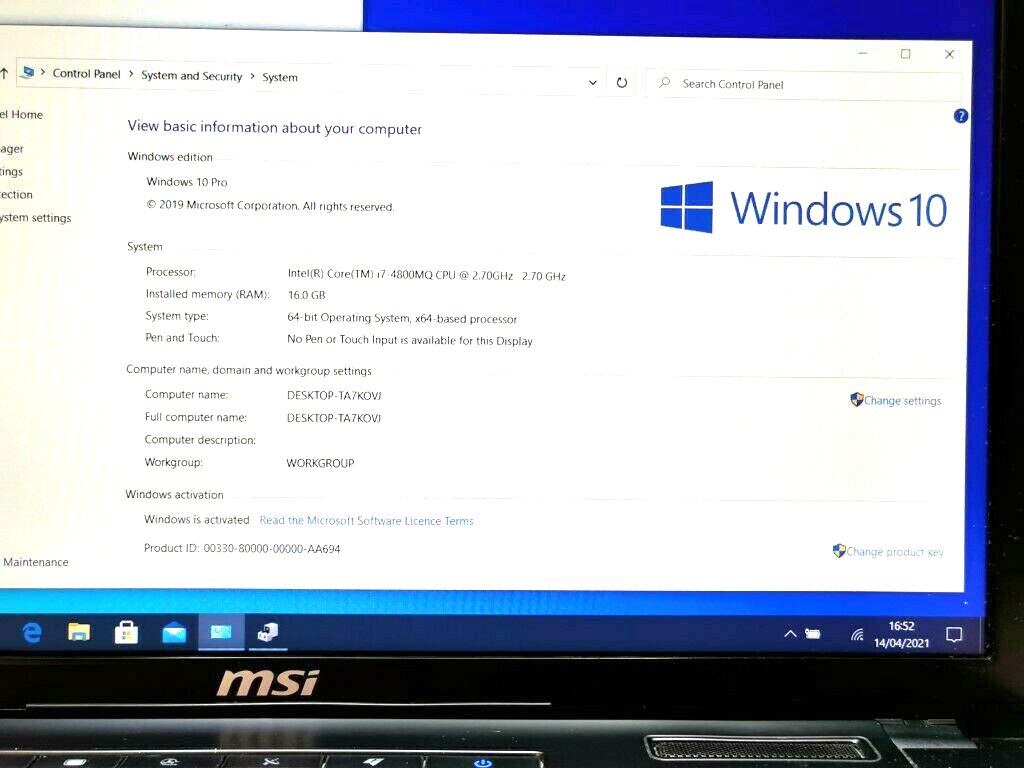 Intel Quad Core Laptop i7-4800MQ 2.70GHz SR15L CPU Processor Socket G3 Used A