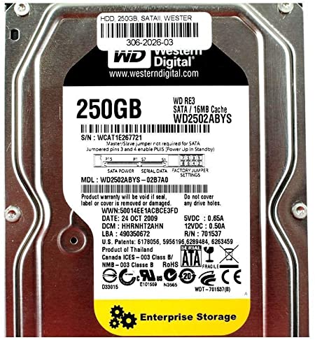 Western Digital Hard Disk 250GB SATA  HDD 3.5" WD2502ABYS Used A