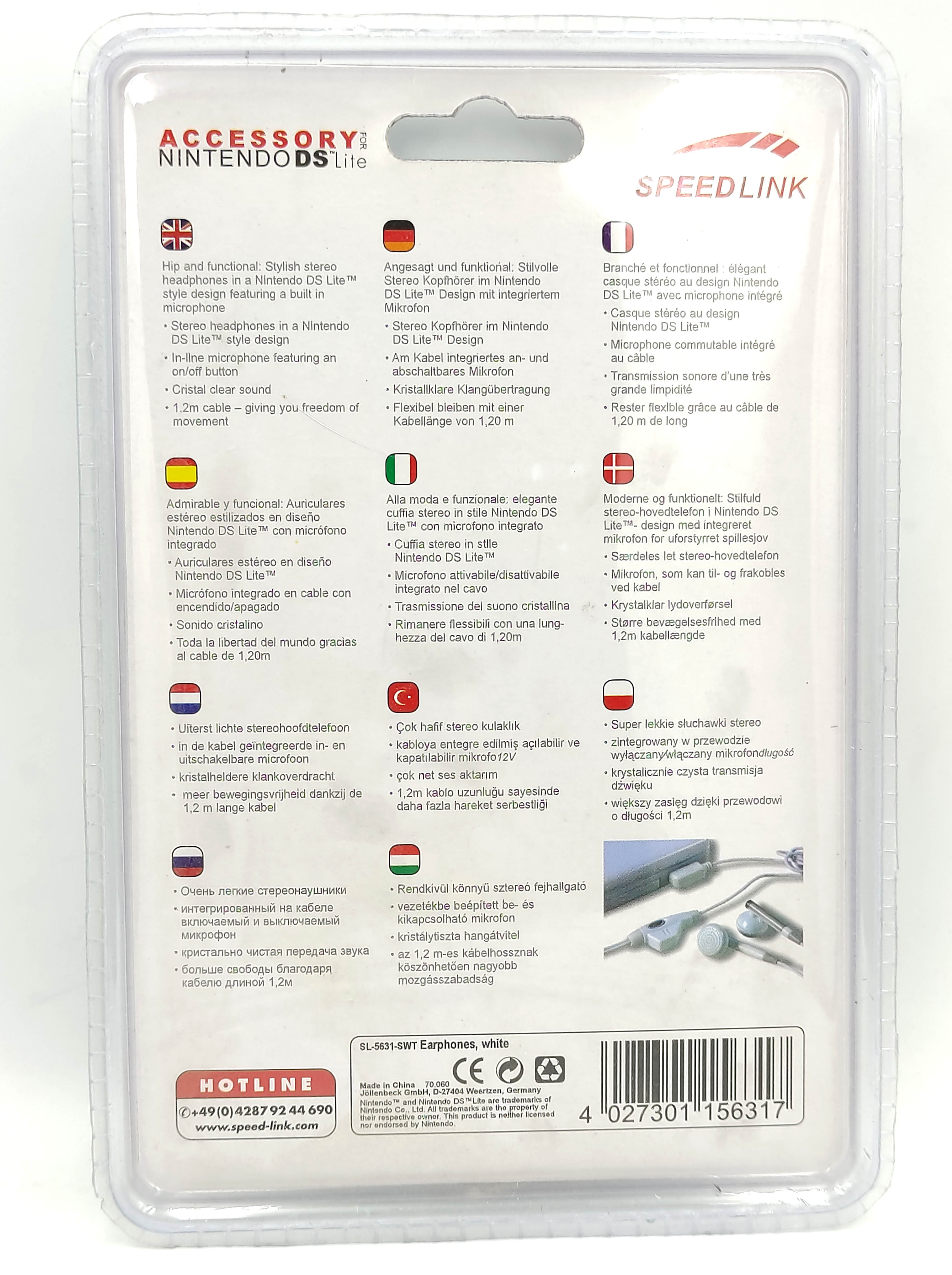 Speed Link Earphone Nintendo DSLite Earphones New