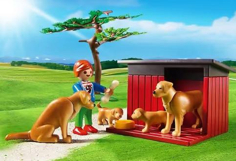 Playmobil Golden Retrievers With Toy 6134