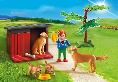 Playmobil Golden Retrievers With Toy 6134
