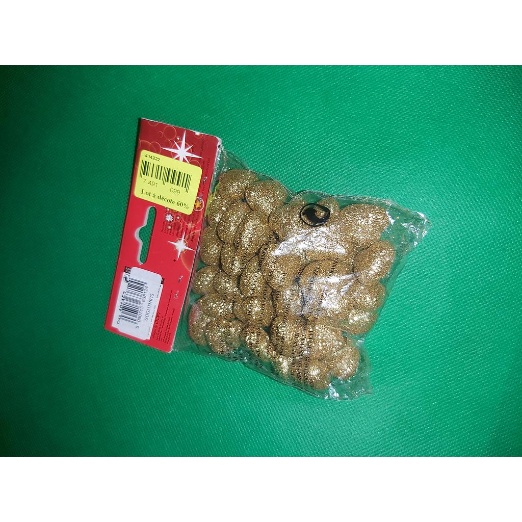 Gold Glitter Hearts 50 Pcs