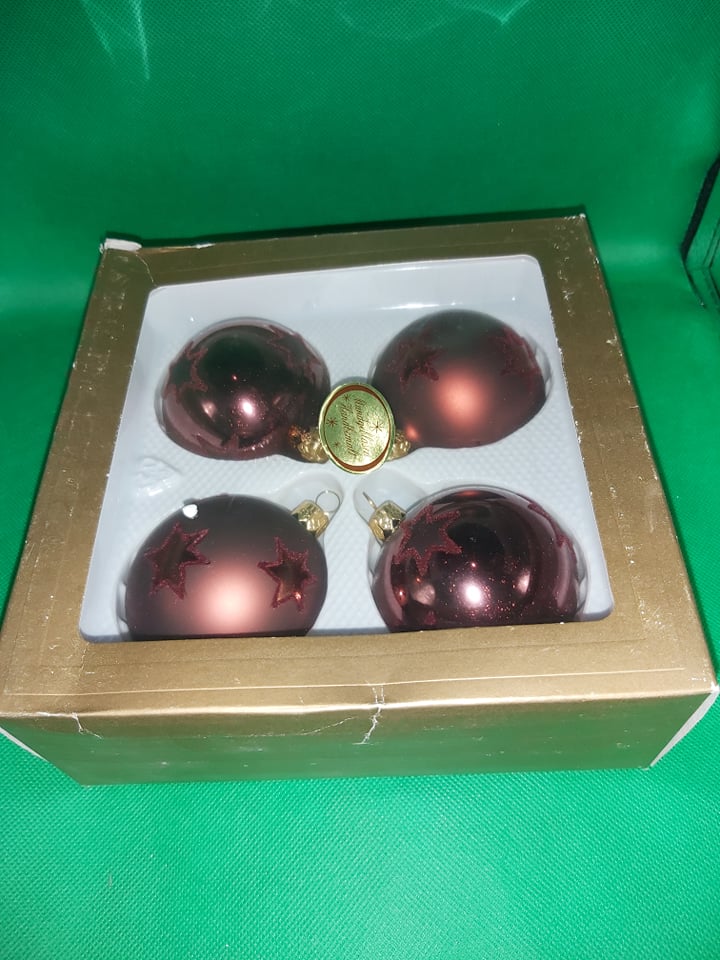 Mundgeblasen Handbemalt Red Christmas Balls 