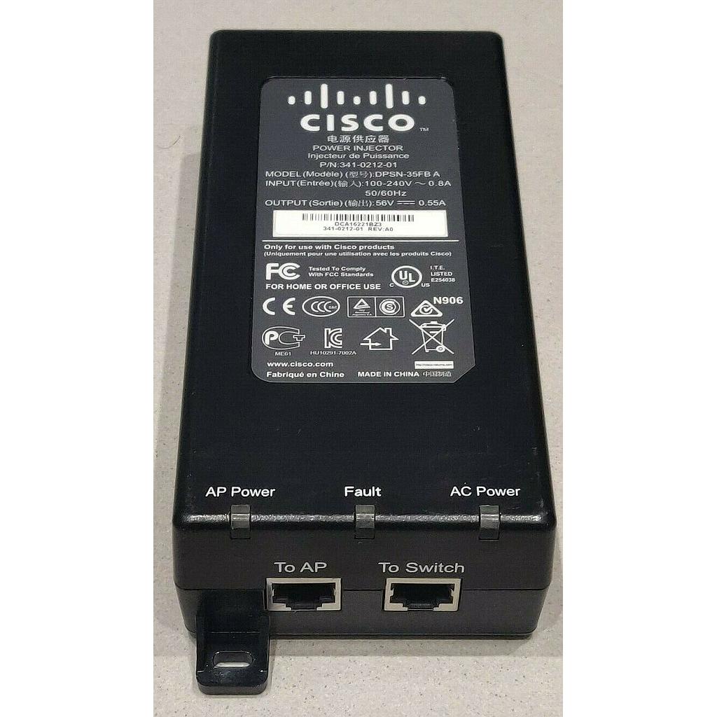 Cisco 341 0212 01 PN DPSN 35FB A A 56V 0 55A Power Injector Open Box