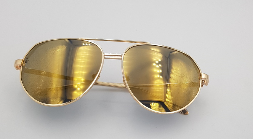 Lux Lenses UK SunGlasses Model GM11004 Gold Aviator Metal