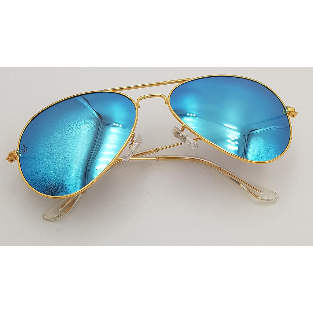 Lux Lenses UK SunGlasses Model GM110058 Blue Gold Aviator Metal