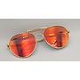 Lux Lenses UK SunGlasses Model 3459M5 Red Gold Wayfarer Style Metal