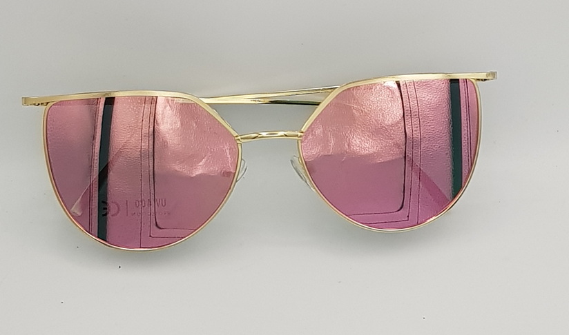 Lux Lenses UK SunGlasses Model 3459M11 Pink Gold Wayfarer Style Metal