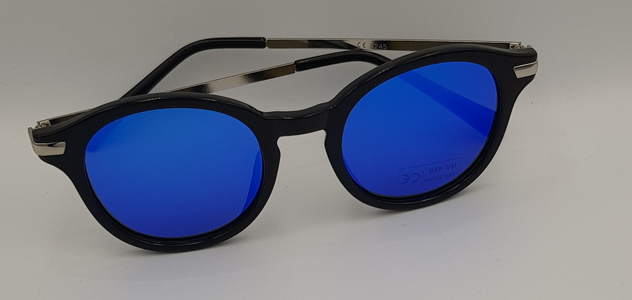 Lux Lenses UK SunGlasses Model 5245M4 Blue Black Round Plastic