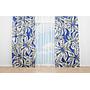 OYO Home SL FPR 59A New 240cm Leaves With Blue BackGround Curtains 280cm