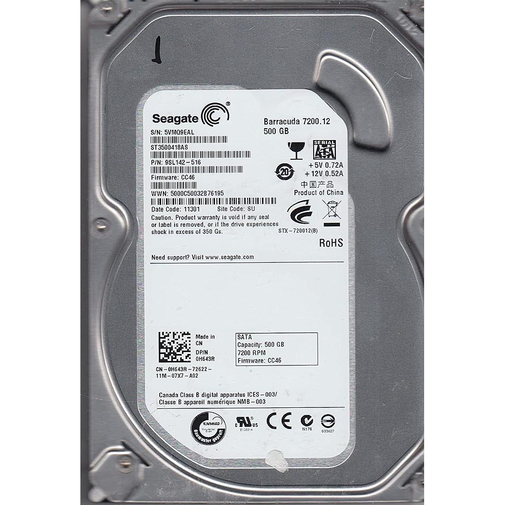 Seagate Hard Disk ST3500418AS 500GBHDD SATA Used A