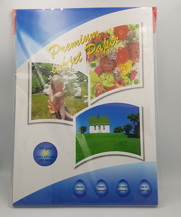 Unb New Premium Photo Paper 105GSM A4  210x297  100 Sheets Water Resistant Glossy Surface