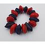 Articiones Handmade Dark Blue And Red Bracelet Tagua 3cm 10cm 10cm
