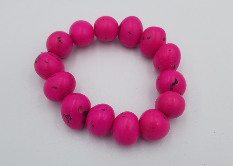 Articiones Handmade Pink Round Bracelet Tagua 2cm 8cm 8cm