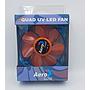 Aero Cool Quad UV LED Fan Blade Orange Pc Fan New Yes 80mm
