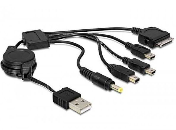 Delock 82444 Charging cable USB 2.0 to 5x New 80CM