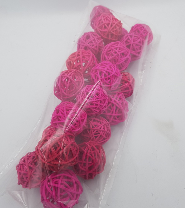 Rose Wicker Rattan Balls Home Christmas Wedding Party Decorative Crafts 24Pcs
