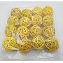 Yellow Wicker Rattan Balls Home Christmas Wedding Party Decorative Crafts 16Pcs