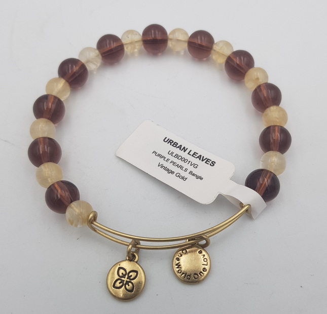 Urban Leaves Purple Pearls Bangle ULBD001VG Hand Bracelet Plastic Brass