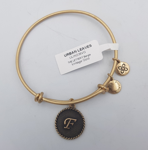 Urban Leaves LETTER F Gold Bangle ULIN006VG Hand Bracelet Brass