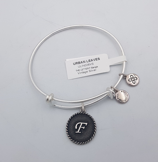 Urban Leaves LETTER F Silver Bangle ULIN006VS Hand Bracelet Brass