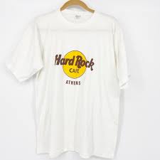Hard Rock Unisex T Shirt White Athens Large